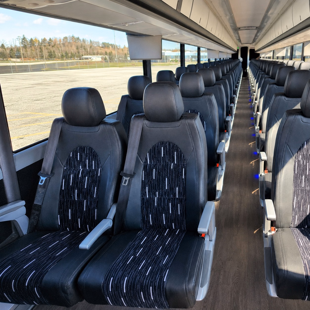 56 passenger charter bus interior